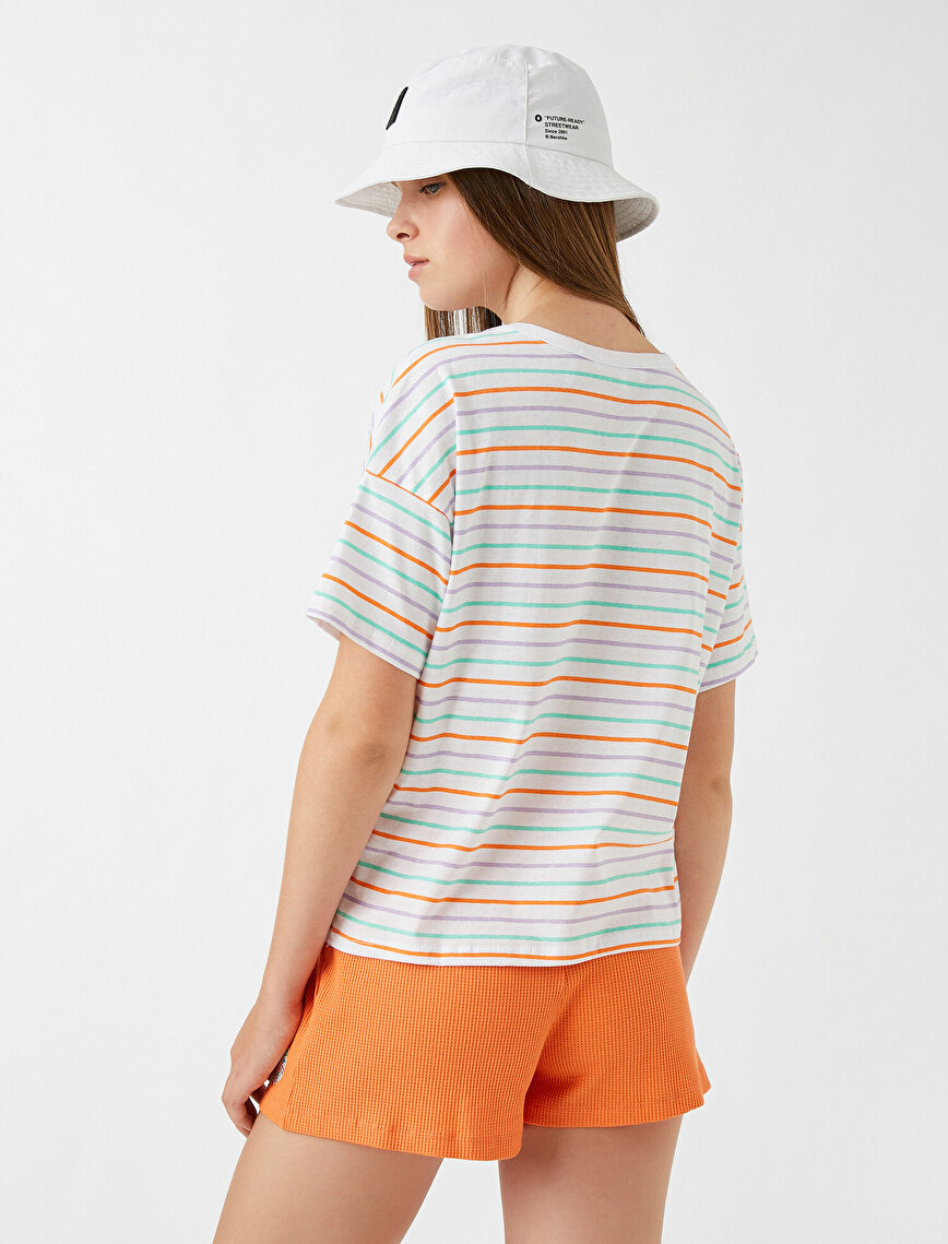 Striped T-Shirt Printed Cotton