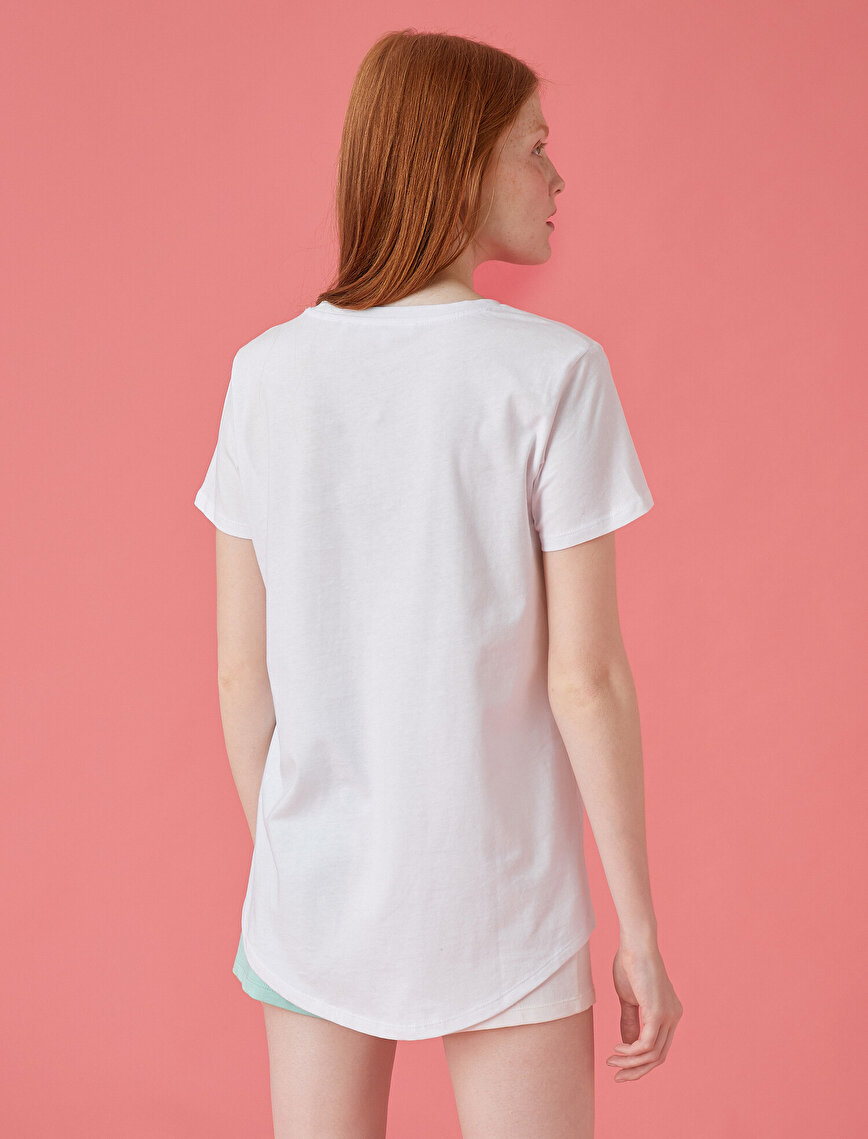 Printed T-Shirt Crew Neck Short Sleeve Cotton
