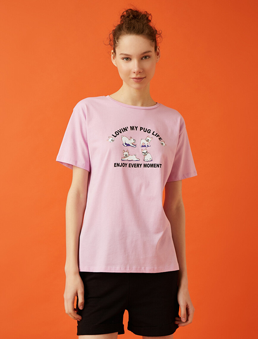 Printed T-Shirt Crew Neck Cotton