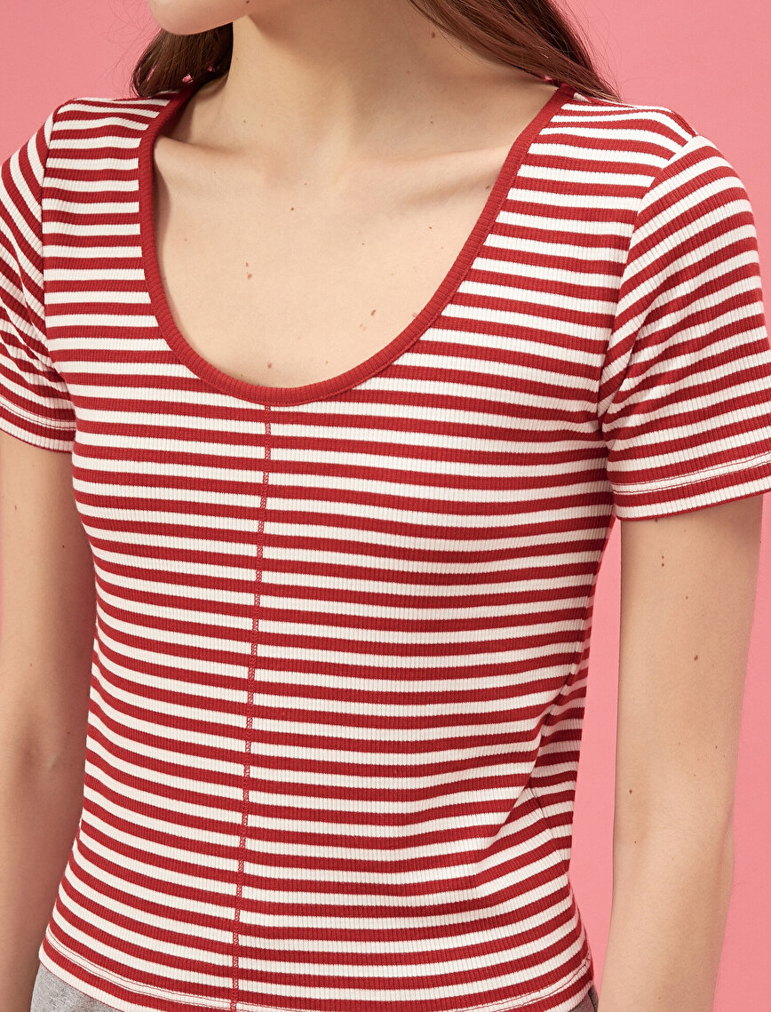 Short Sleeve Blouse Striped