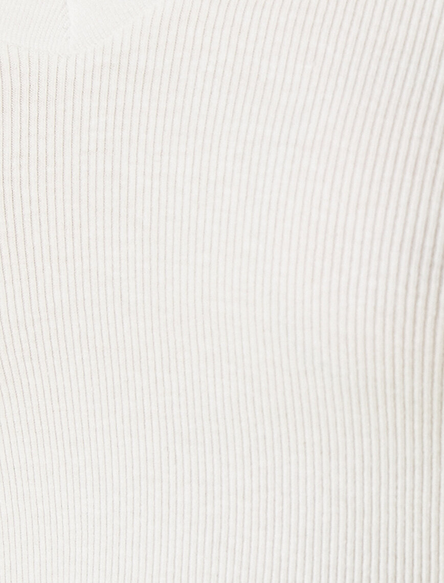 V Neck T-Shirt Ribbed Cotton Short Sleeve