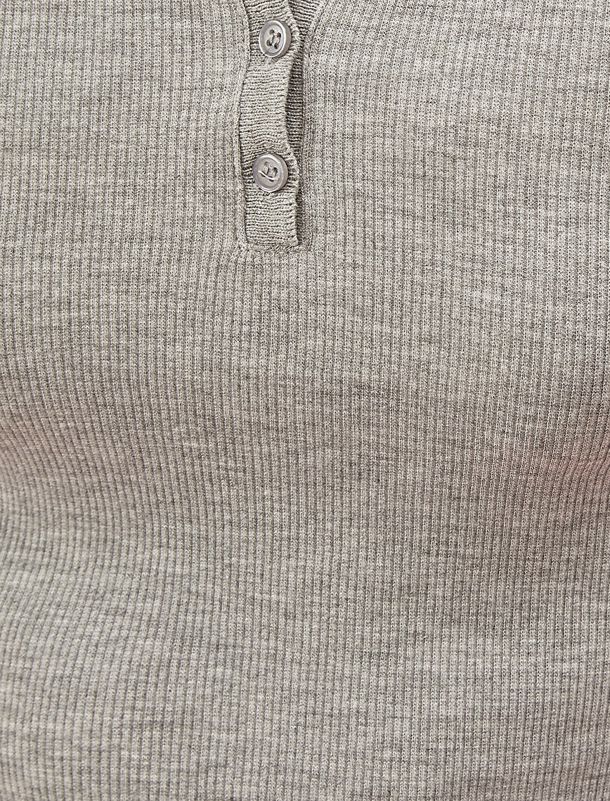 Polo Neck T-Shirt Short Sleeve Ribbed