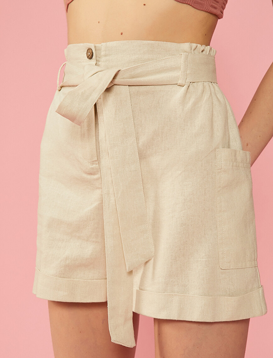 Linen Shorts Pocket