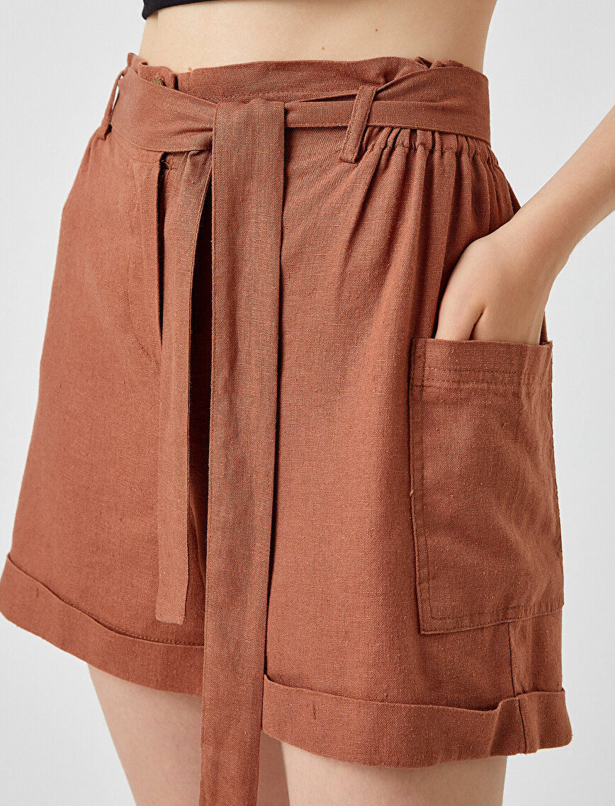 Linen Shorts Pocket
