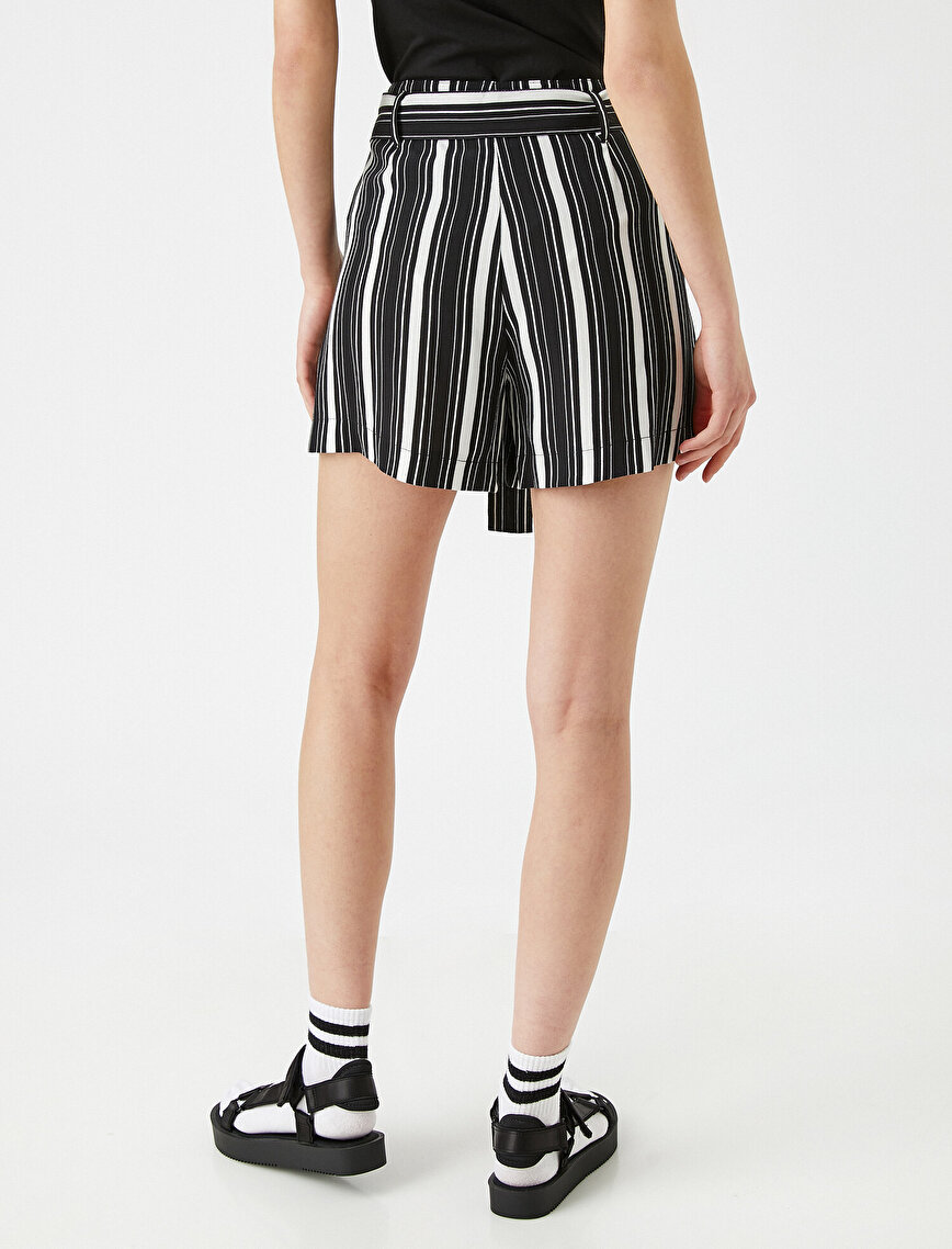 Striped Shorts Belted