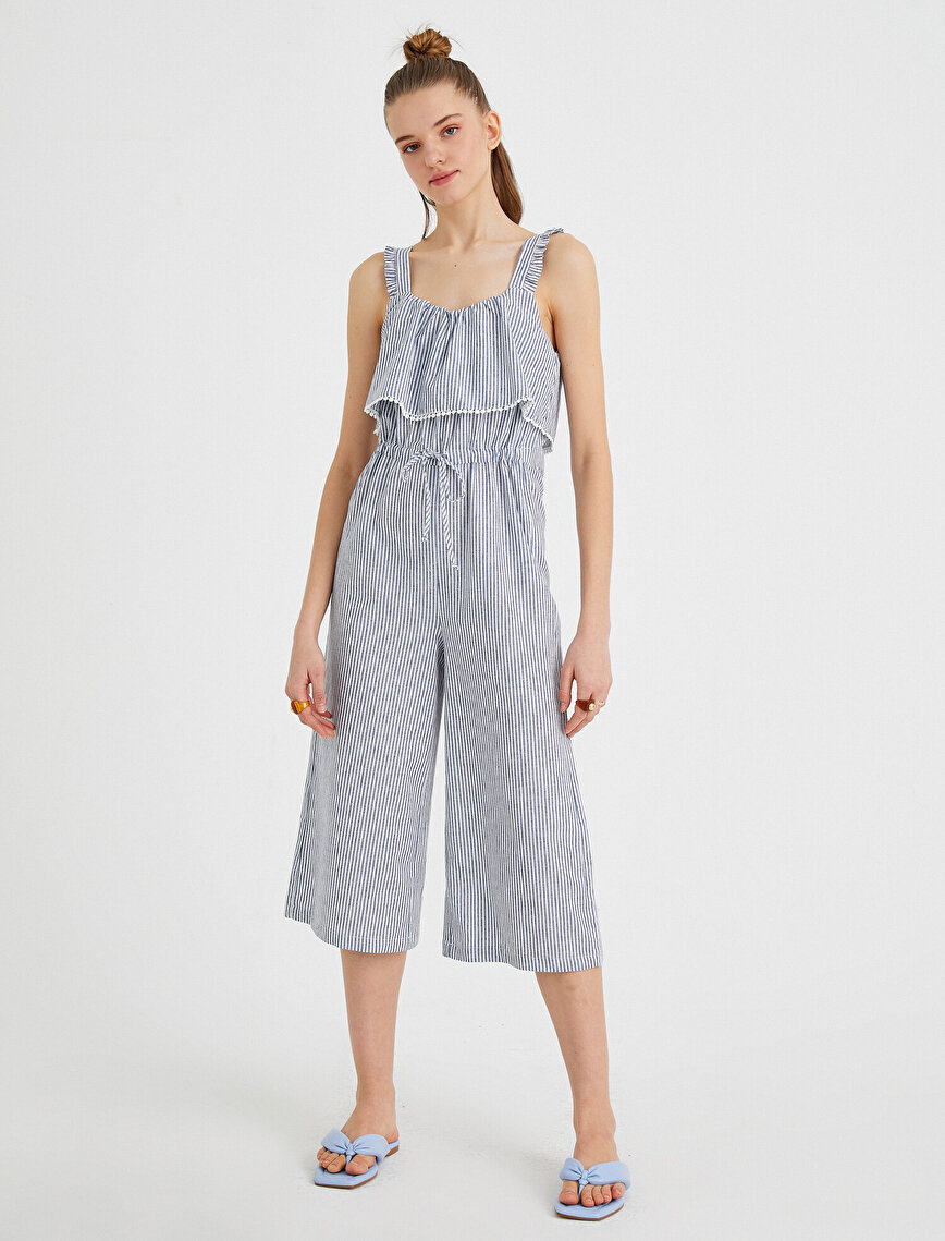 Strappy Strap Drawstring Jumpsuit