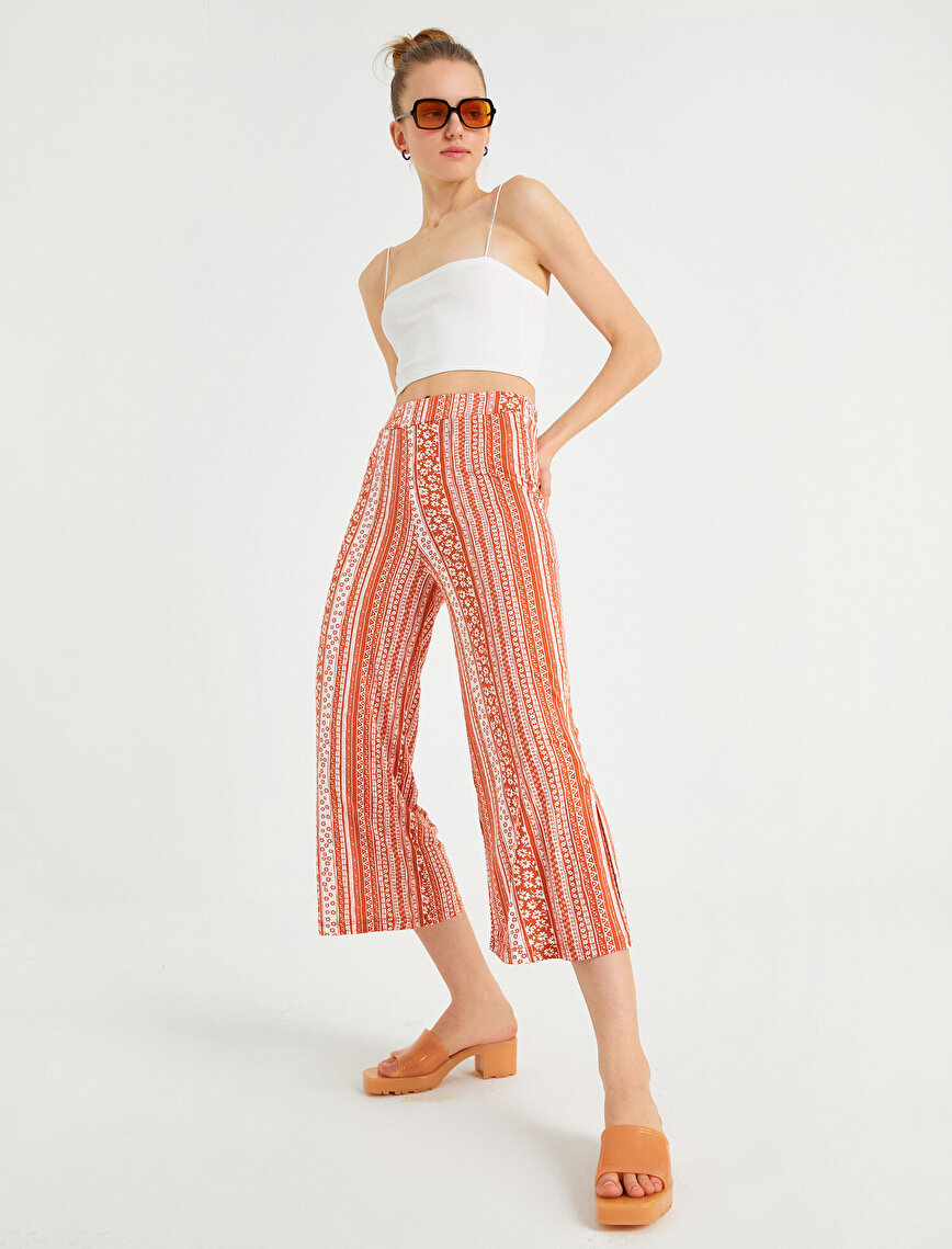 Patterned High Rise Short Trousers