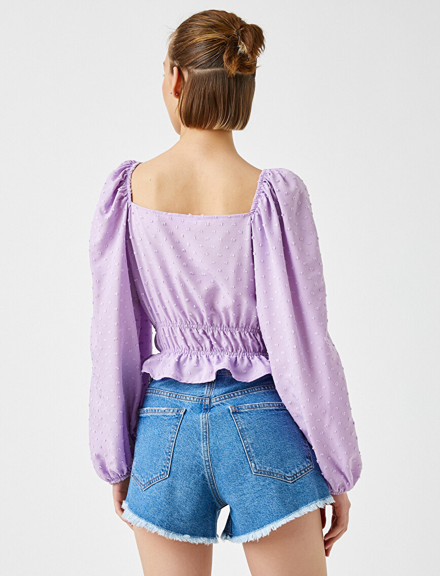 Puff Sleeve Blouse Square Neck