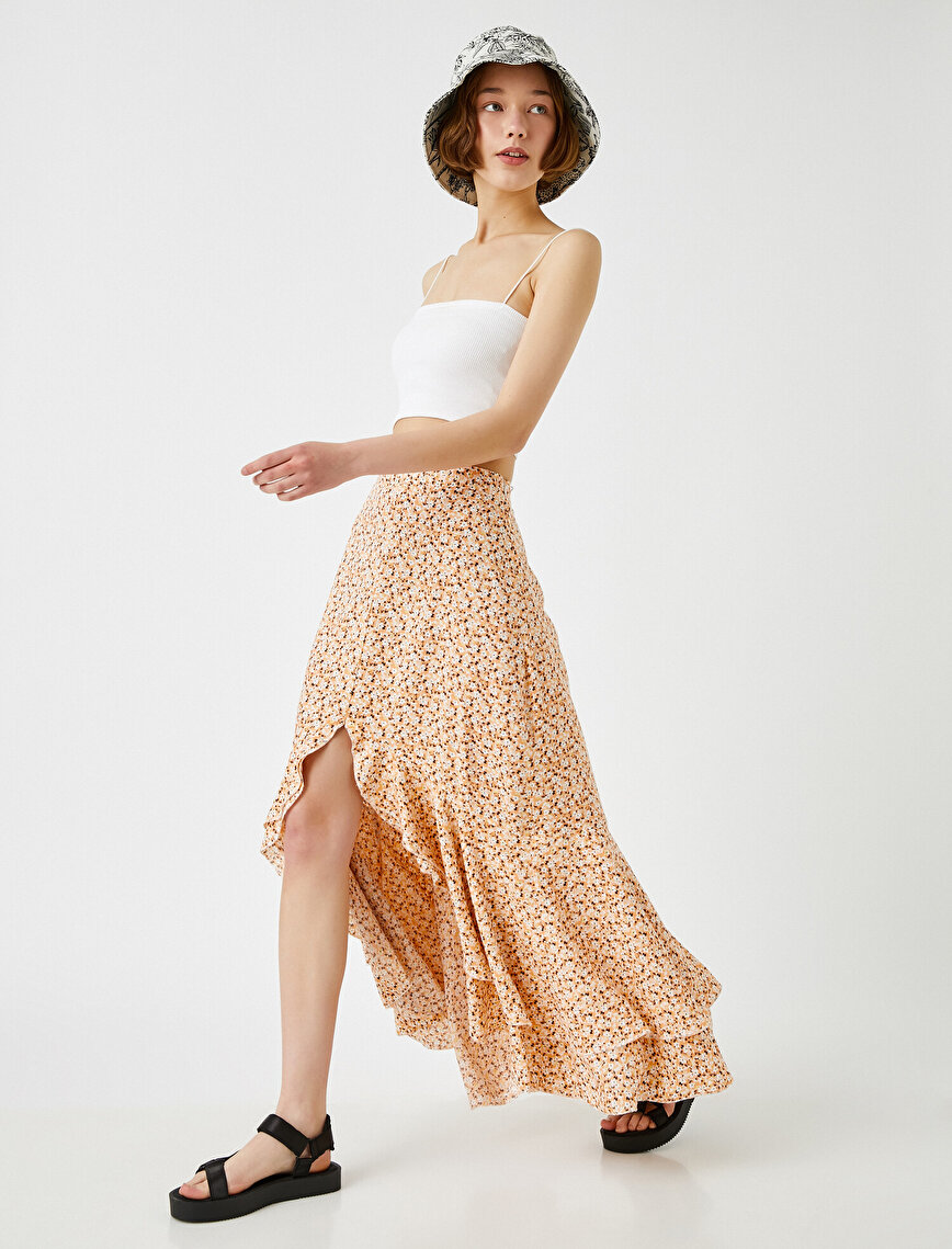 Floral Skirt Asymmetrical