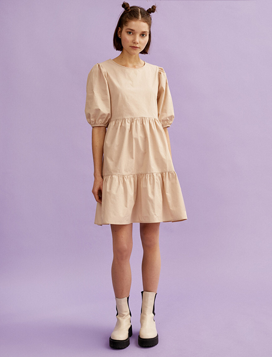 Short Sleeve Dress Cotton Poplin