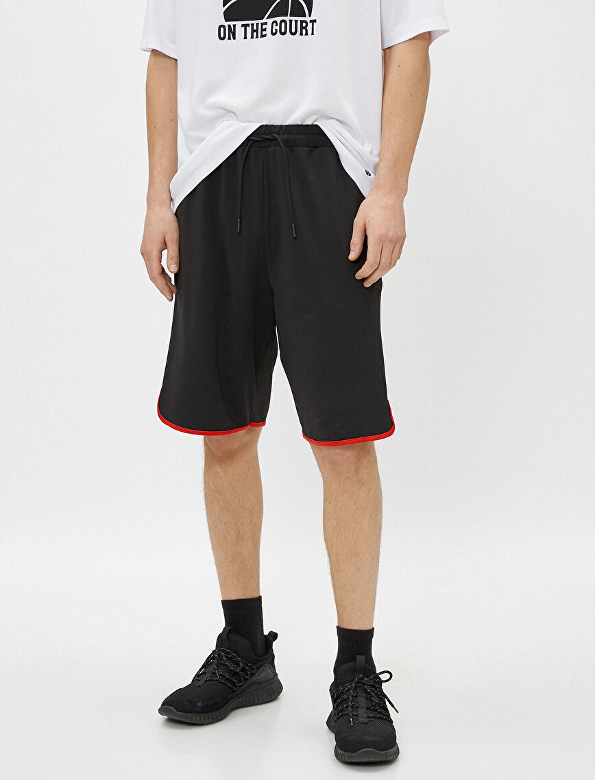 Relaxed Fit Shorts Drawstring Pocket Stitch Detail