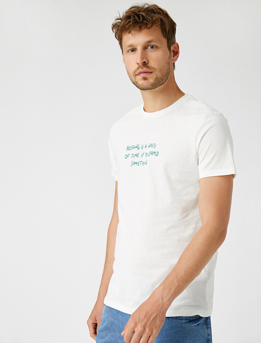 Printed T-Shirt Crew Neck Short Sleeve Cotton
