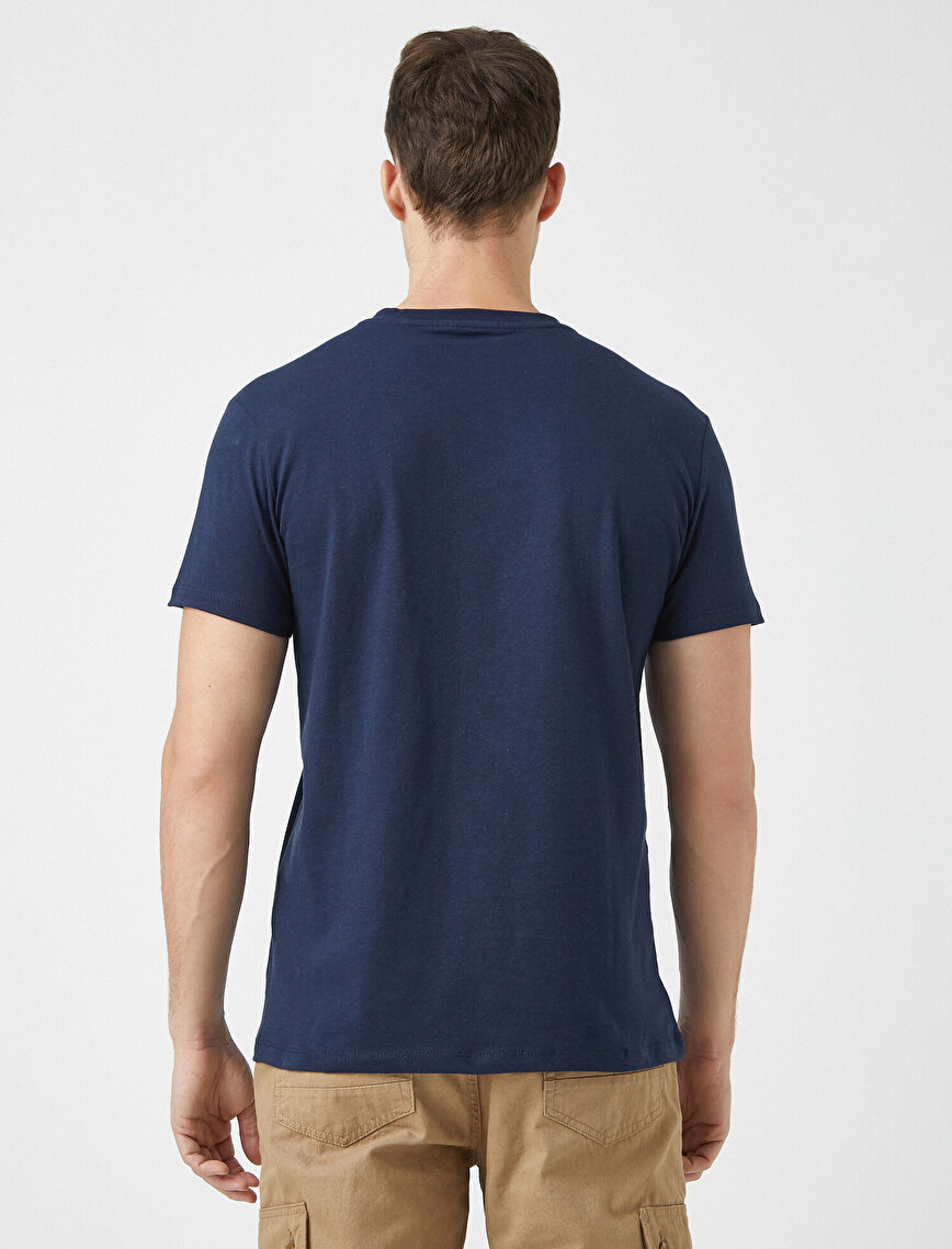 V Neck Basic Cotton Short Sleeve Crew Neck T-Shirt