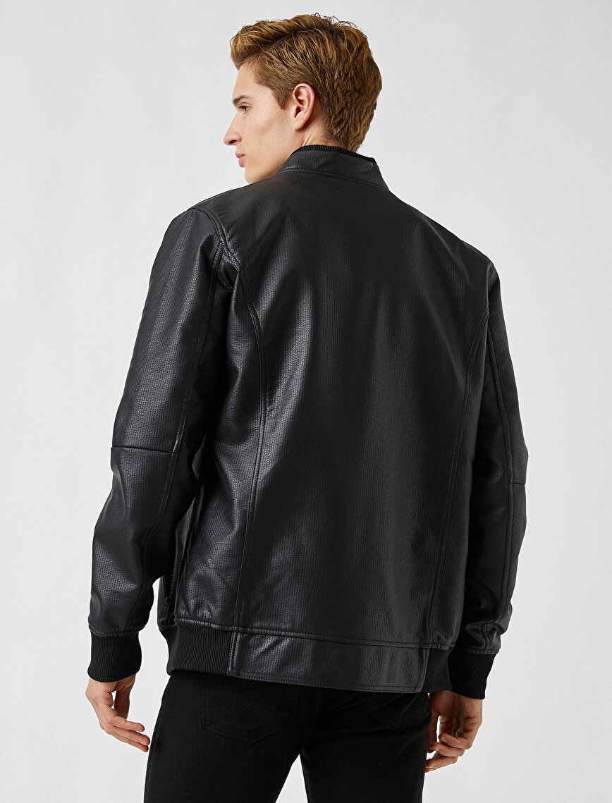 Bomber Faux Leather Jacket