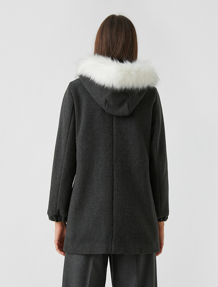 Faux Fur Hooded Coat