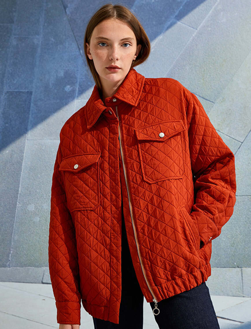 Oversize Quilted Jacket Pocketed