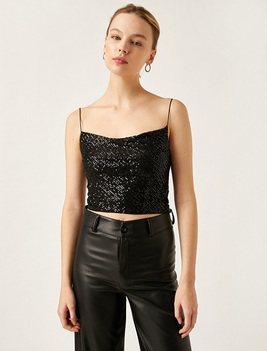 Crop Sequined Blouse 