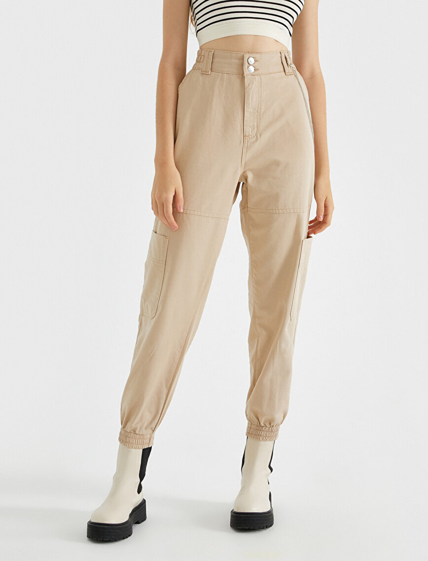 Chain Detail Trousers Jogger Fit