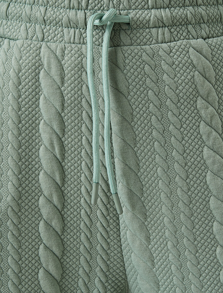 Knit Patterned Drawstring Jogger Sweatpants