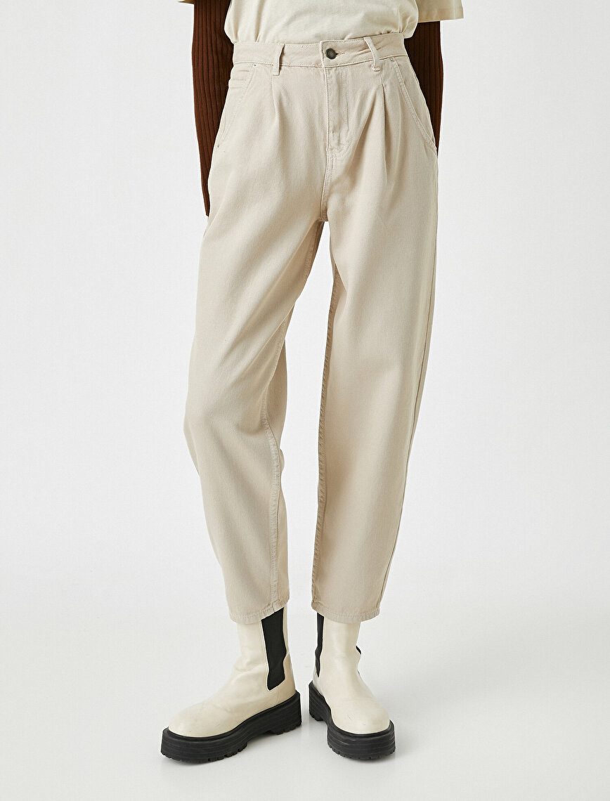 High Rise Cotton Slouchy Pants
