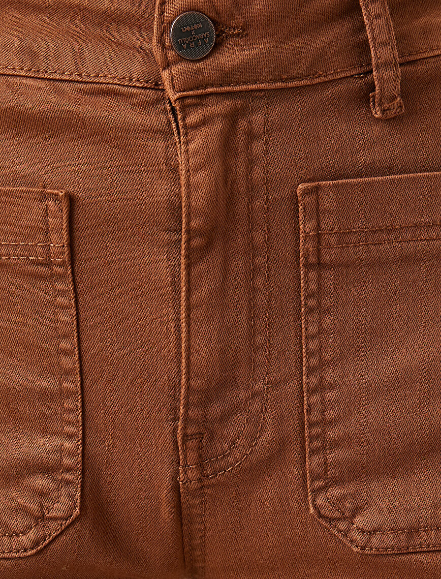 Yüksek Bel Bol Paça Kot Pantolon - Flare Jean