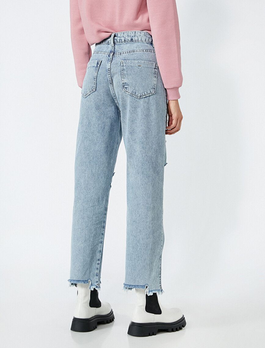 Yüksek Bel Kot Pantolon - Straight Jean