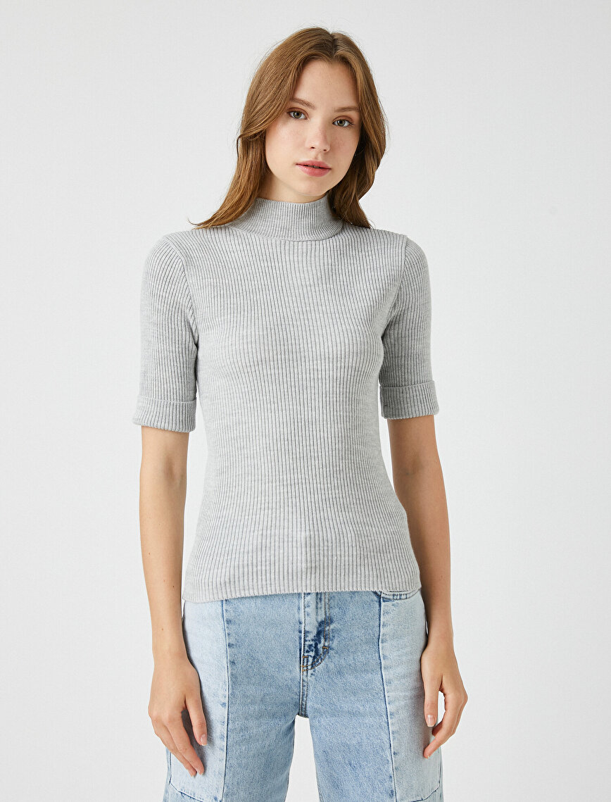 Turtle Neck Sweater Ribbed