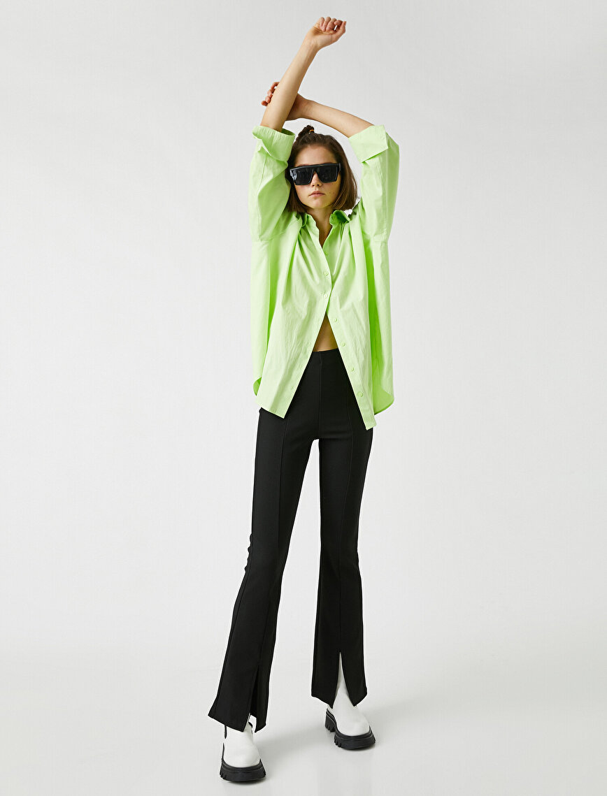 High-Rise Slit Trousers