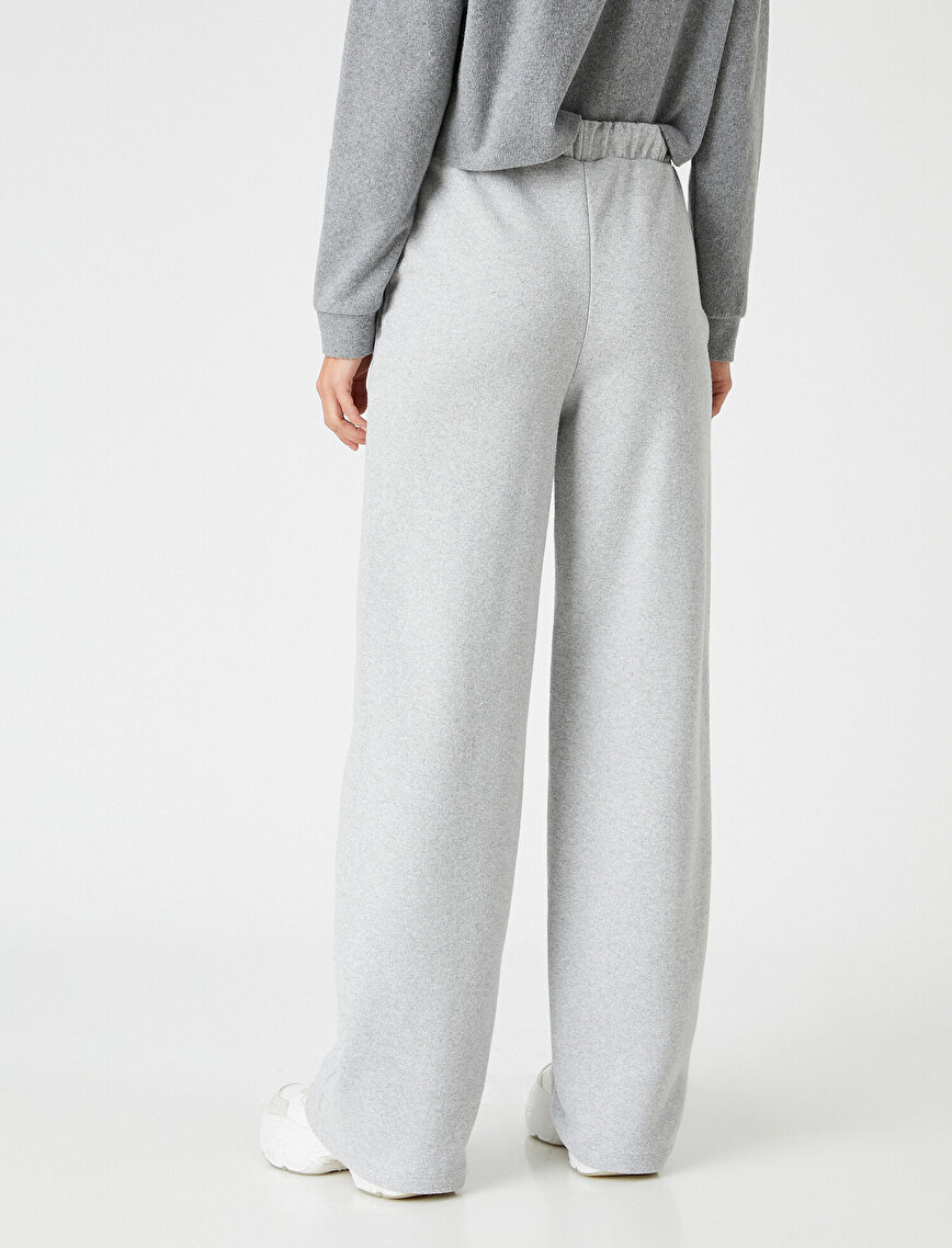 Drawstring Trousers Wide Leg Banded Front