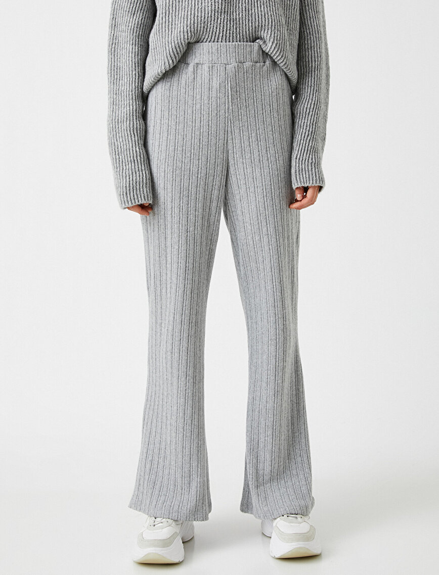 High-Rise Ribbed Trousers