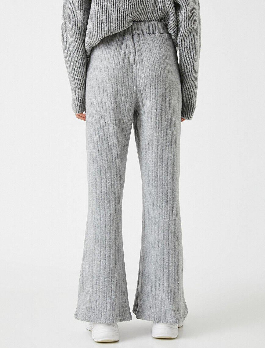 High-Rise Ribbed Trousers