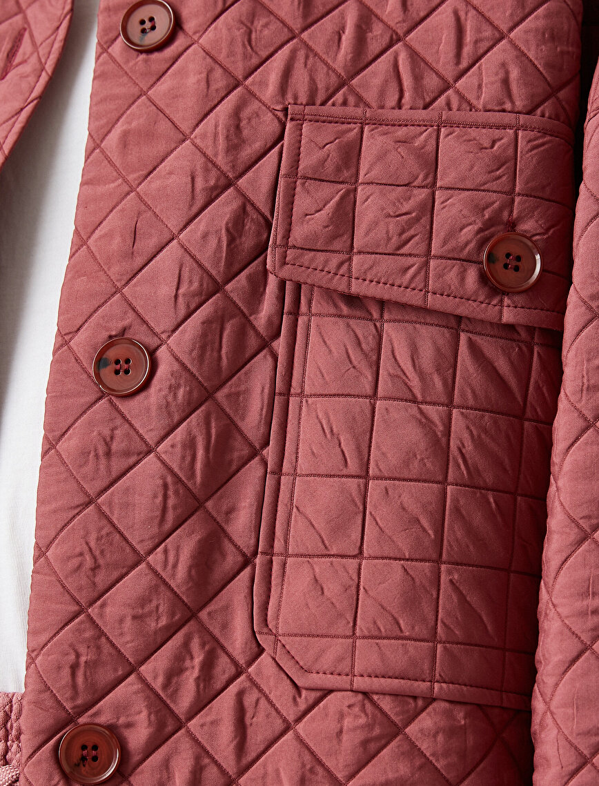 Polo Neck Quilted Coat