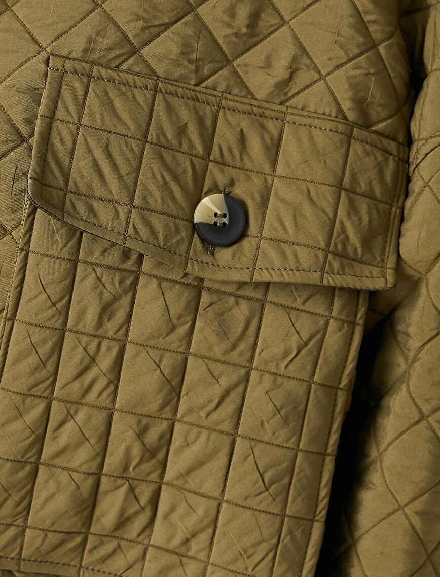 Polo Neck Quilted Coat