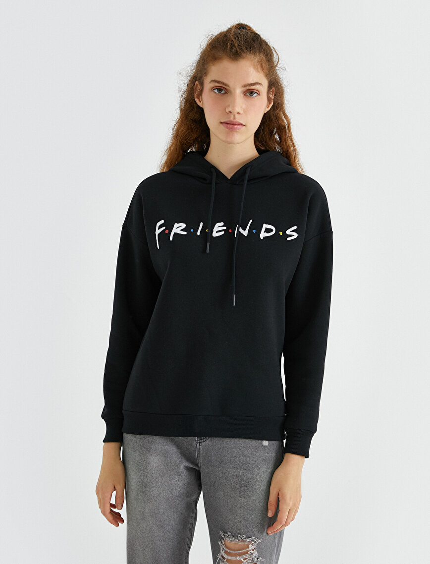 Friends Lisanslı Baskılı Kapüşonlu Sweatshirt