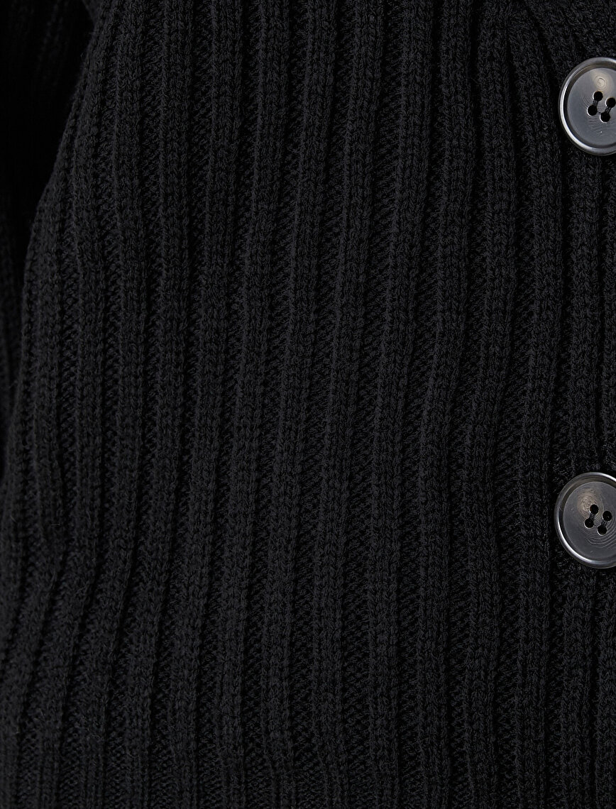 V Neck Button Detail Long Sleeve Cardigans