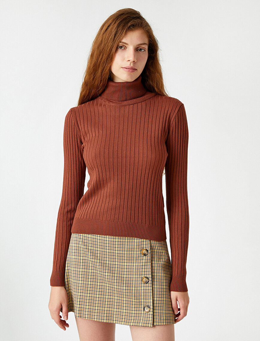 Turtleneck Ribbed Sweaters