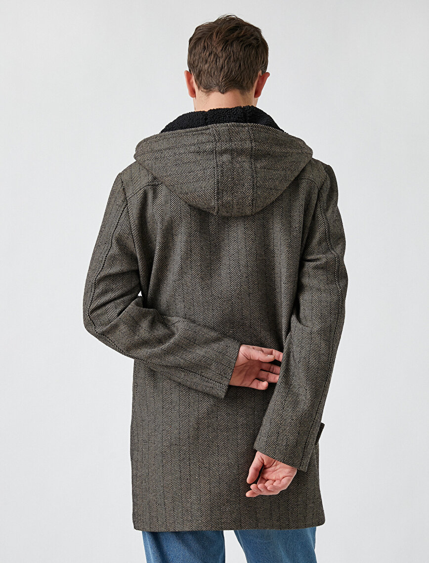 Crowbar Patterned Hooded Coat