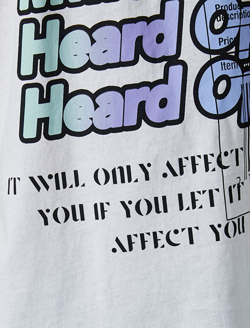 Slogan Printed T-Shirt Cotton