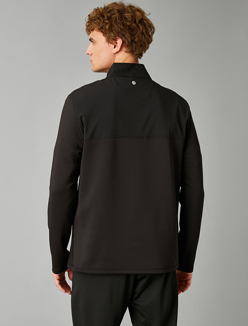 Zipper Sleeve Printed Sweatshirt