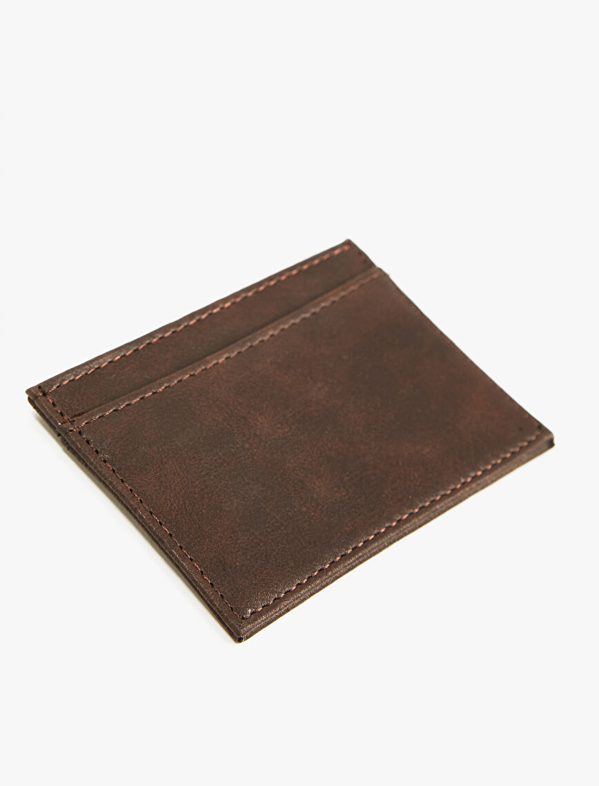 Faux Leather Suede Card Holder