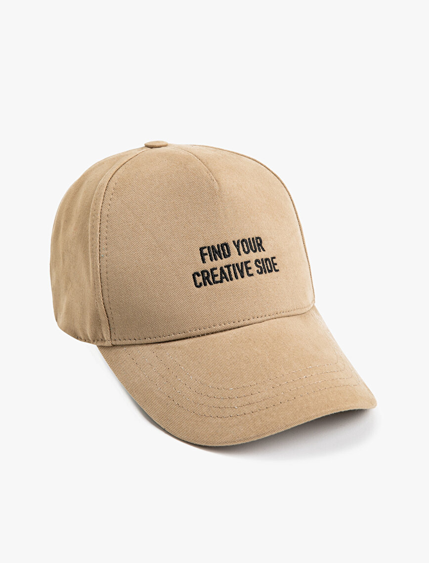 Yazı İşlemeli Şapka Pamuklu