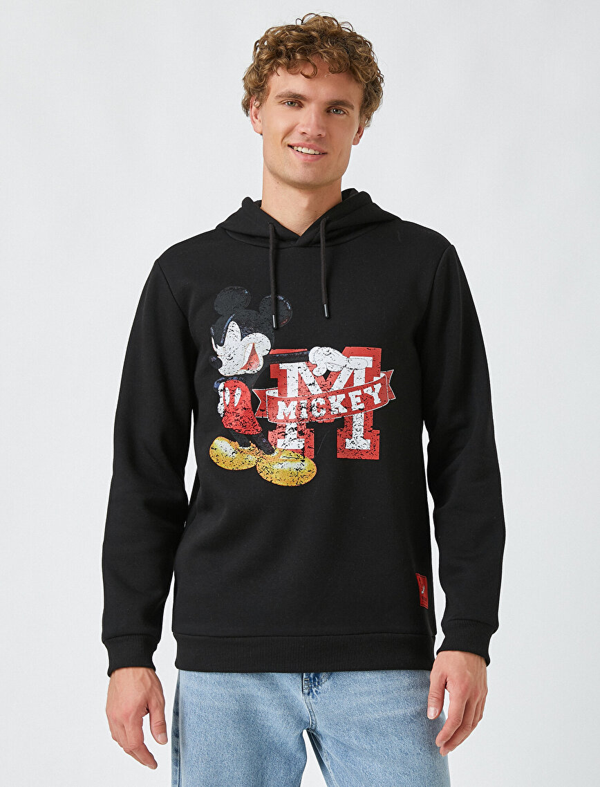 Mickey Mouse Kapüşonlu Sweatshirt Lisanslı Baskılı