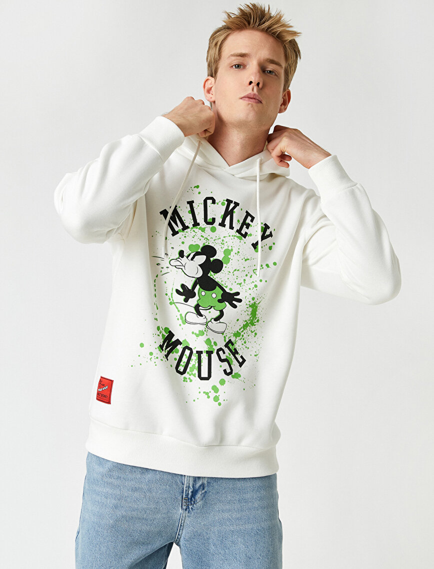 Mickey Mouse Kapşonlu Sweatshirt Lisanslı Baskılı