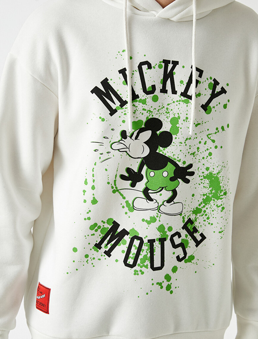 Mickey Mouse Kapşonlu Sweatshirt Lisanslı Baskılı
