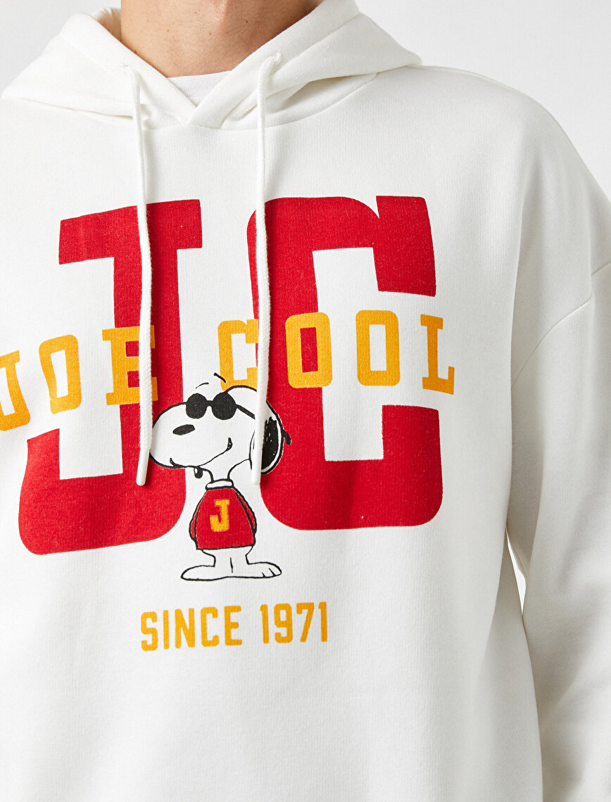 Snoopy Oversize Kapüşonlu Sweatshirt Lisanslı Baskılı