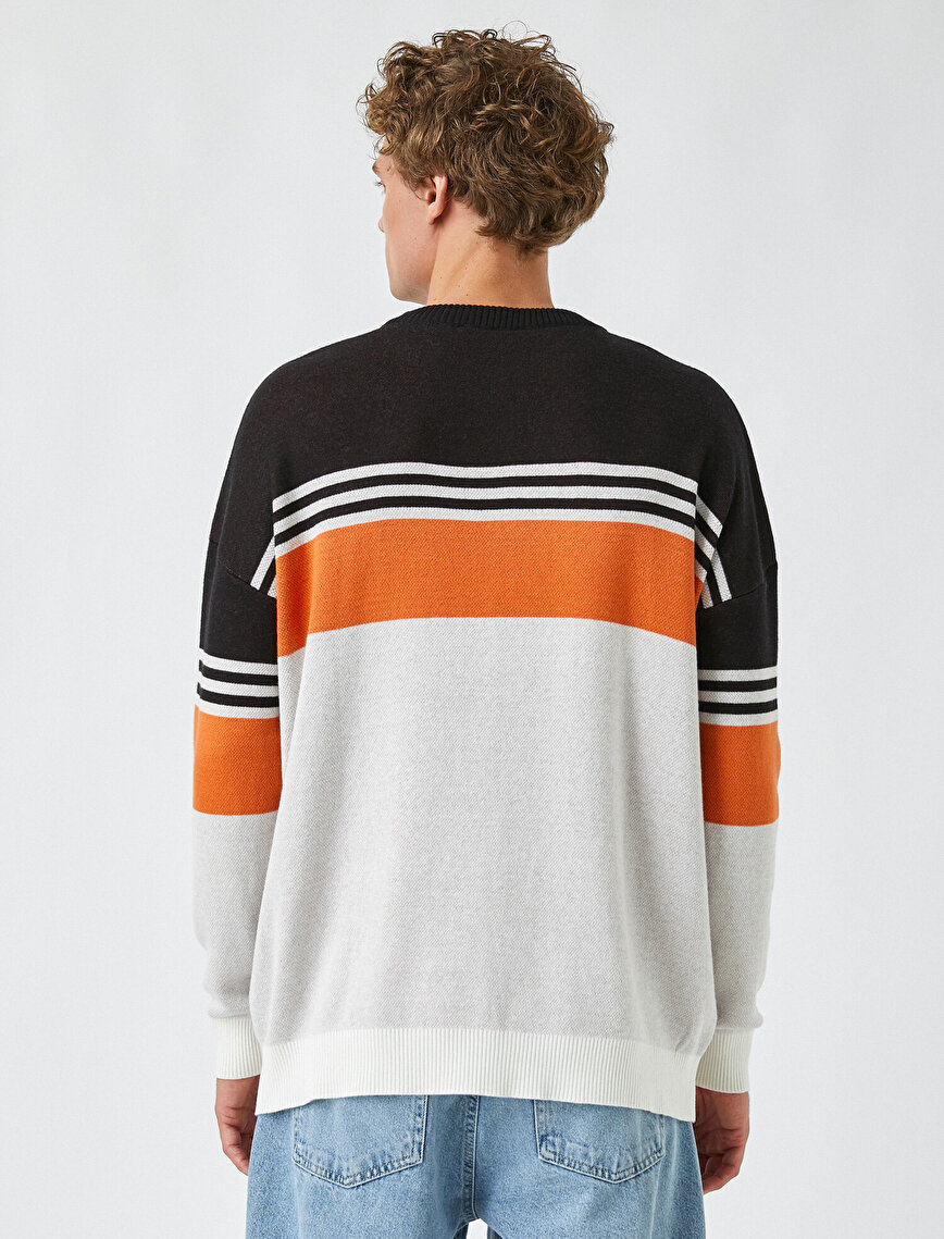 Oversized College Patterned Sweater