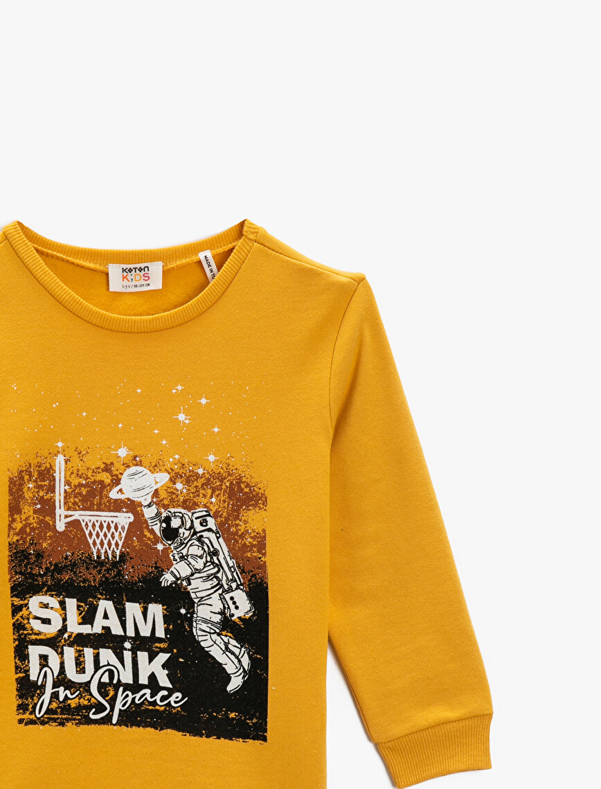 Slum Dunk Printed Cotton Crew Neck Sweatshirt