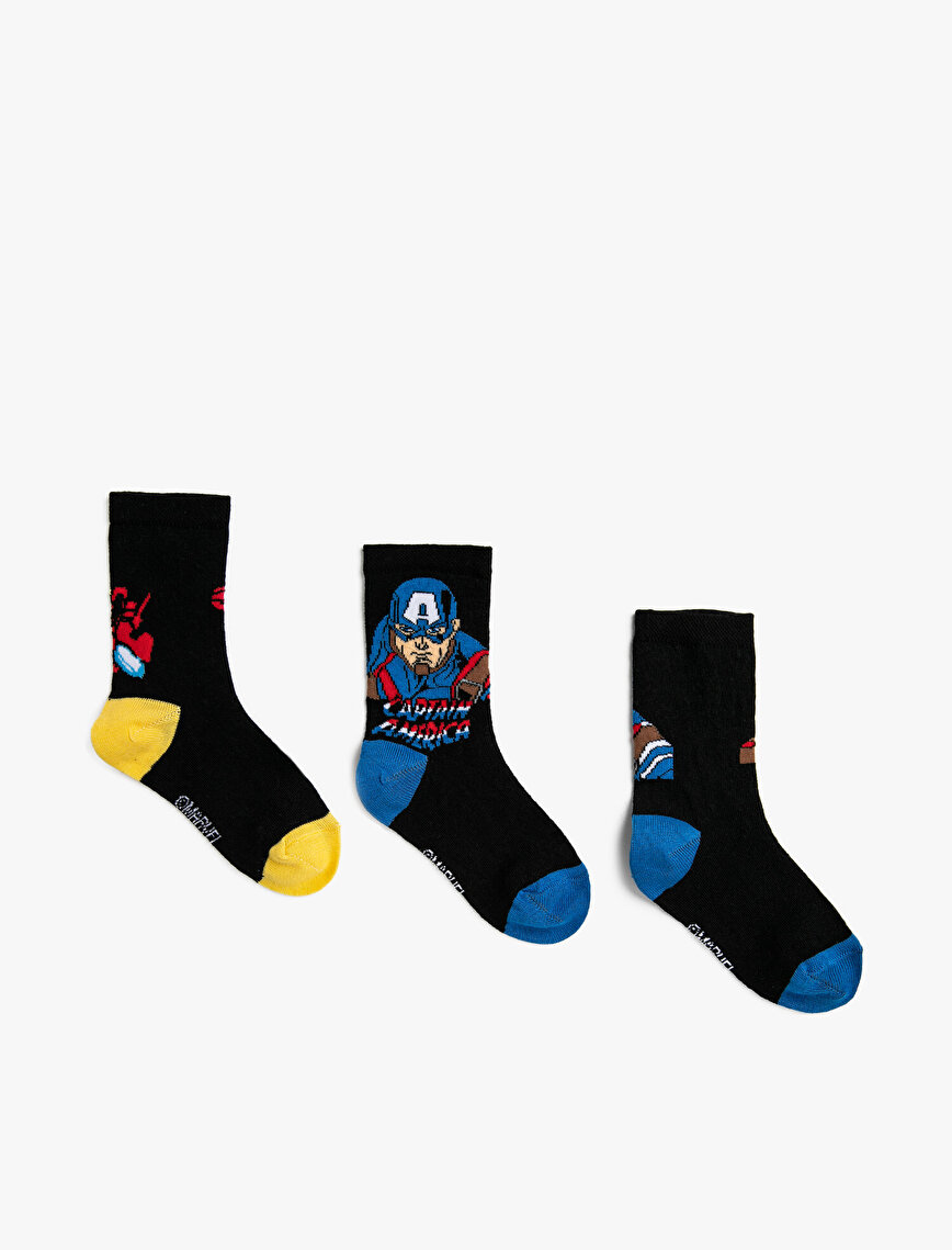 Captain America Lisanslı Baskılı Çorap