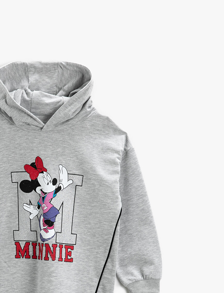Minnie Mouse Licensed Printed Hooded Sweatshirt Cotton