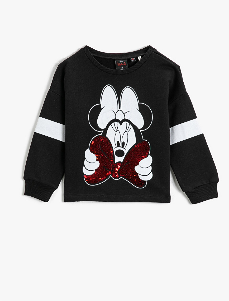 Minnie Mouse Baskılı Lisanslı Sweatshirt Pamuklu